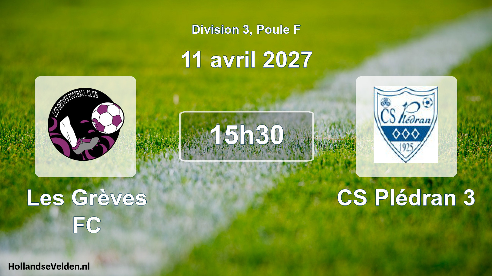 Match programmé: Les Grèves FC - CS Plédran 3 (11 avril 2027)