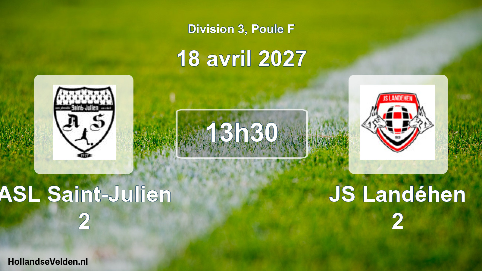 Match programmé: ASL Saint-Julien 2 - JS Landéhen 2 (18 avril 2027)