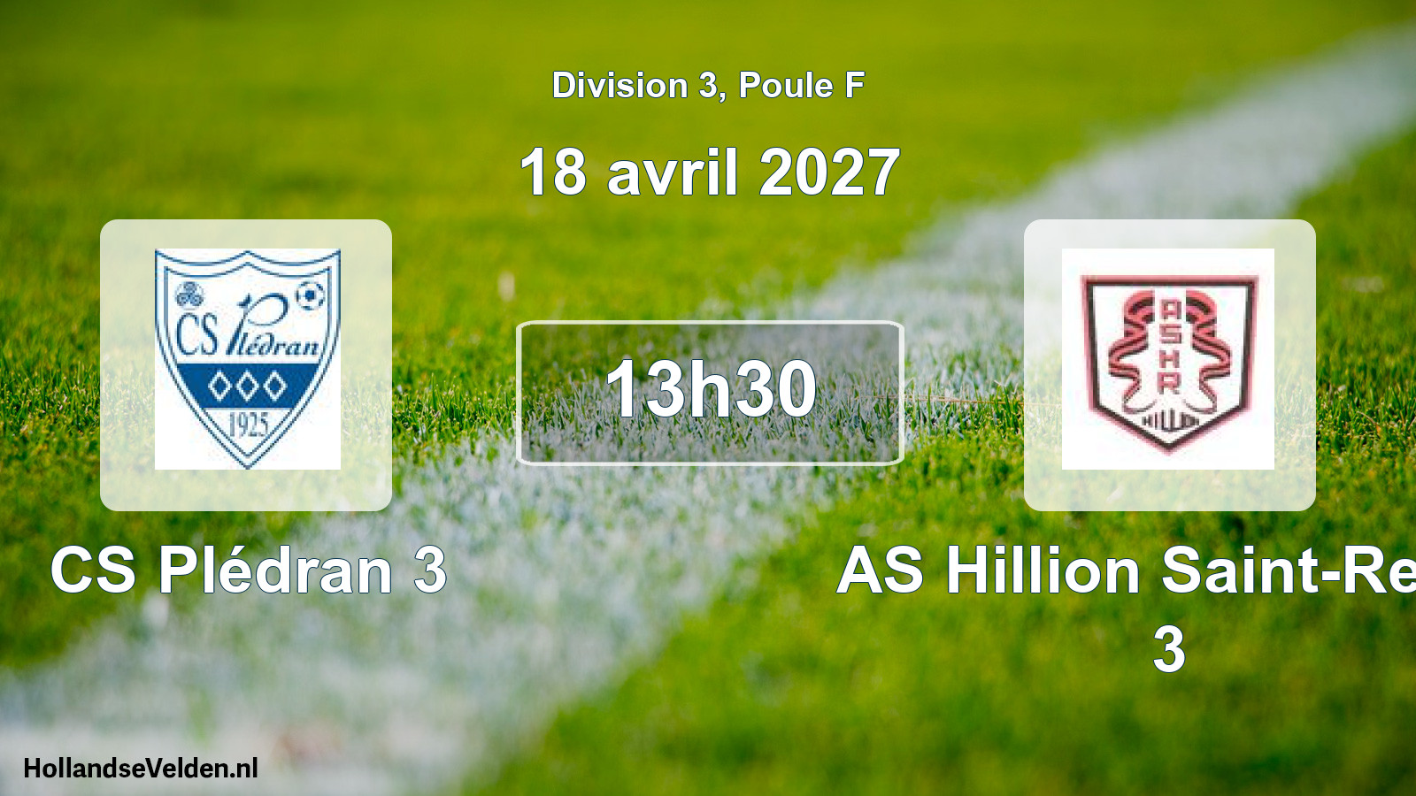 Match programmé: CS Plédran 3 - AS Hillion Saint-René 3 (18 avril 2027)
