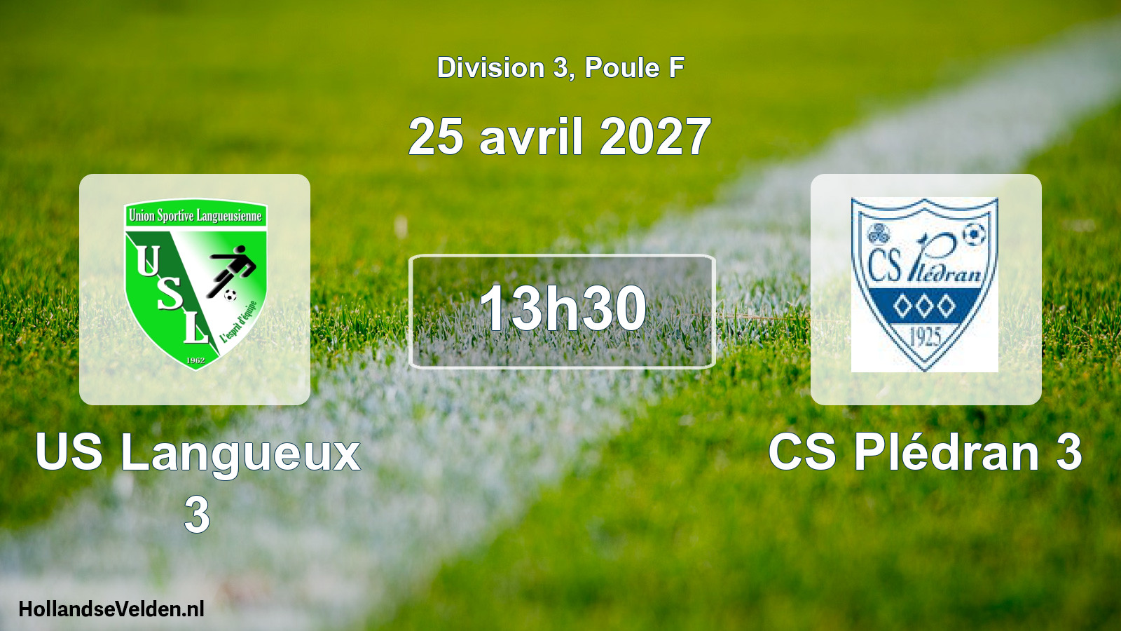 Match programmé: US Langueux 3 - CS Plédran 3 (25 avril 2027)
