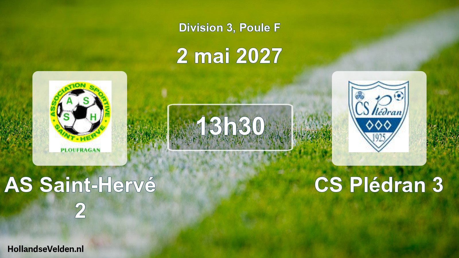 Match programmé: AS Saint-Hervé 2 - CS Plédran 3 (2 mai 2027)