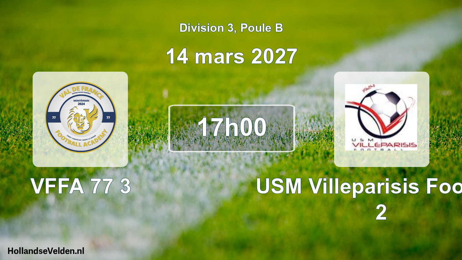 Scheduled Match: VFFA 77 3 - USM Villeparisis Football 2 (14 March 2027)