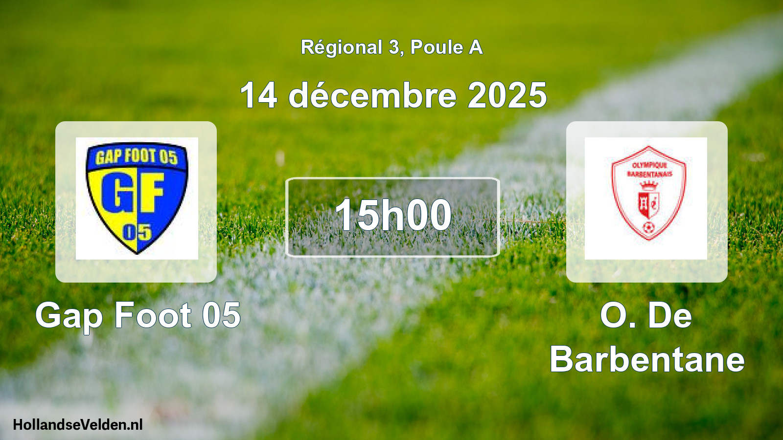 Scheduled Match: Gap Foot 05 - O. De Barbentane (14 December 2025)