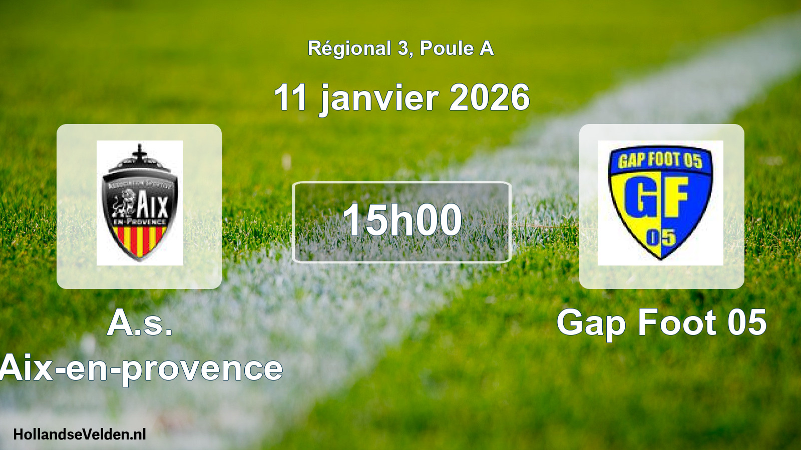 Geplande wedstrijd: A.s. Aix-en-provence - Gap Foot 05 (11 janvier 2026)