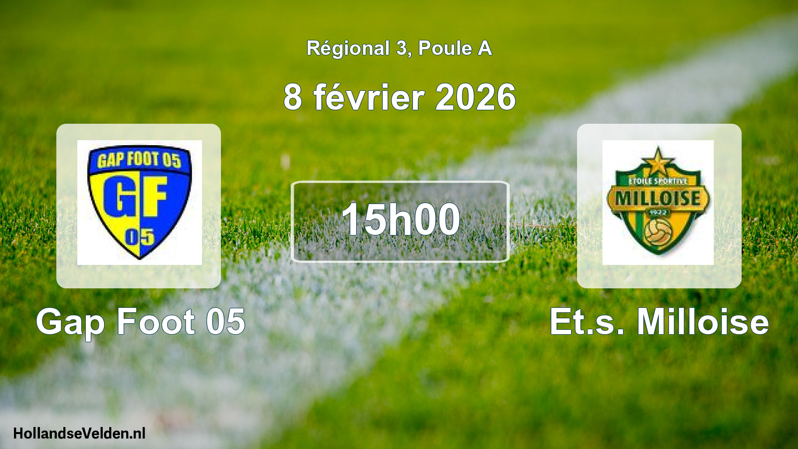 Geplande wedstrijd: Gap Foot 05 - Et.s. Milloise (8 février 2026)