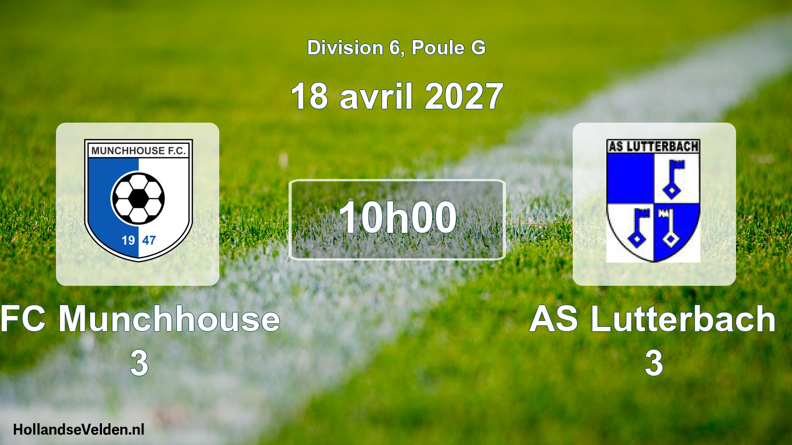 Match programmé: FC Munchhouse 3 - AS Lutterbach 3 (18 avril 2027)