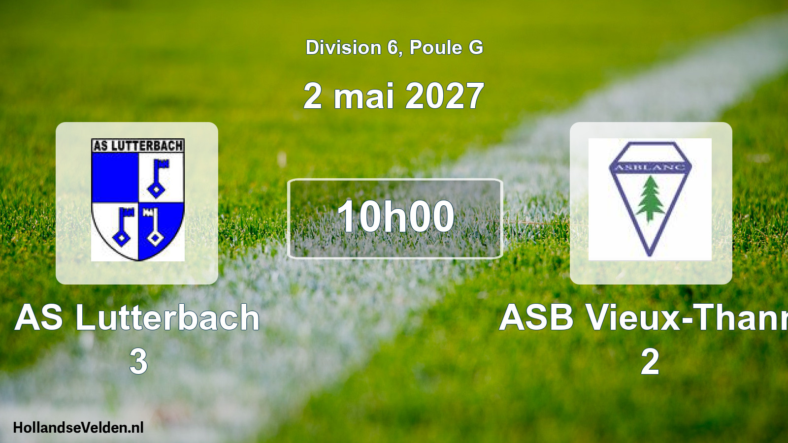 Match programmé: AS Lutterbach 3 - ASB Vieux-Thann 2 (2 mai 2027)