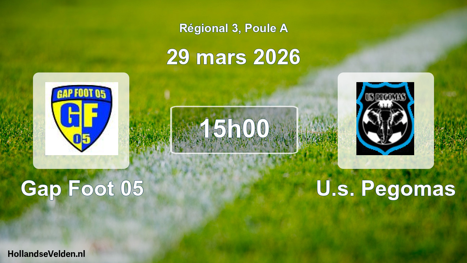 Geplande wedstrijd: Gap Foot 05 - U.s. Pegomas (29 mars 2026)