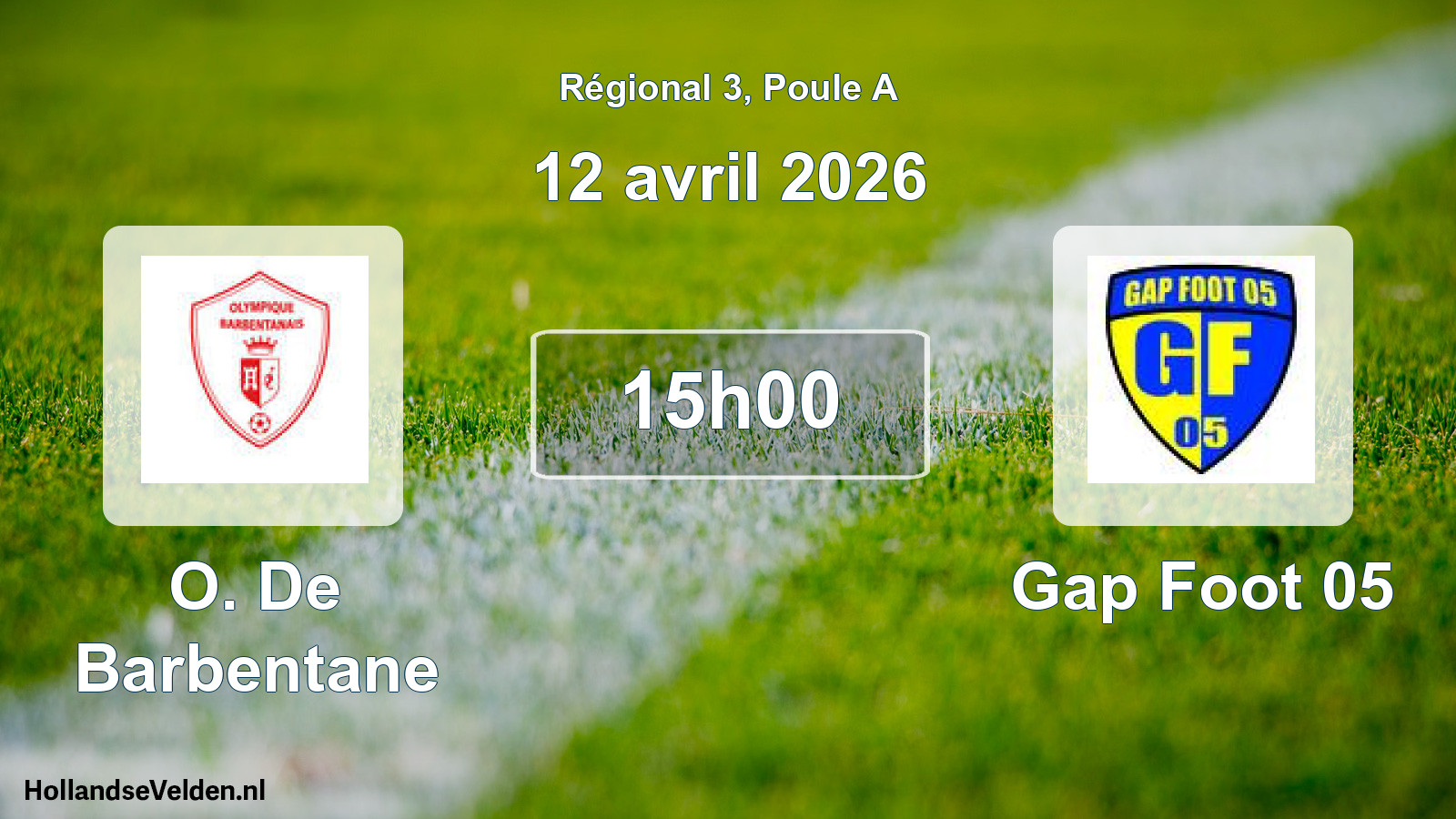 Scheduled Match: O. De Barbentane - Gap Foot 05 (12 April 2026)