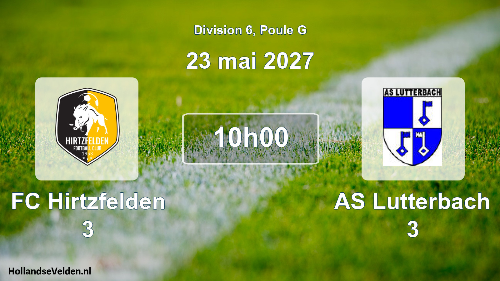 Match programmé: FC Hirtzfelden 3 - AS Lutterbach 3 (23 mai 2027)