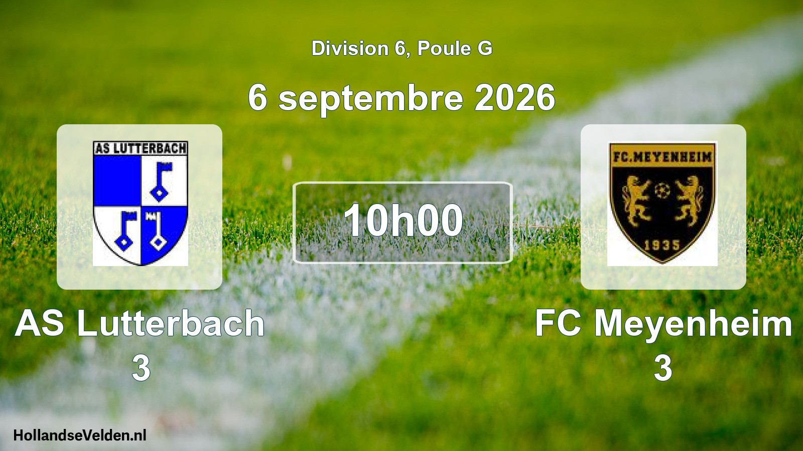 Match programmé: AS Lutterbach 3 - FC Meyenheim 3 (6 septembre 2026)