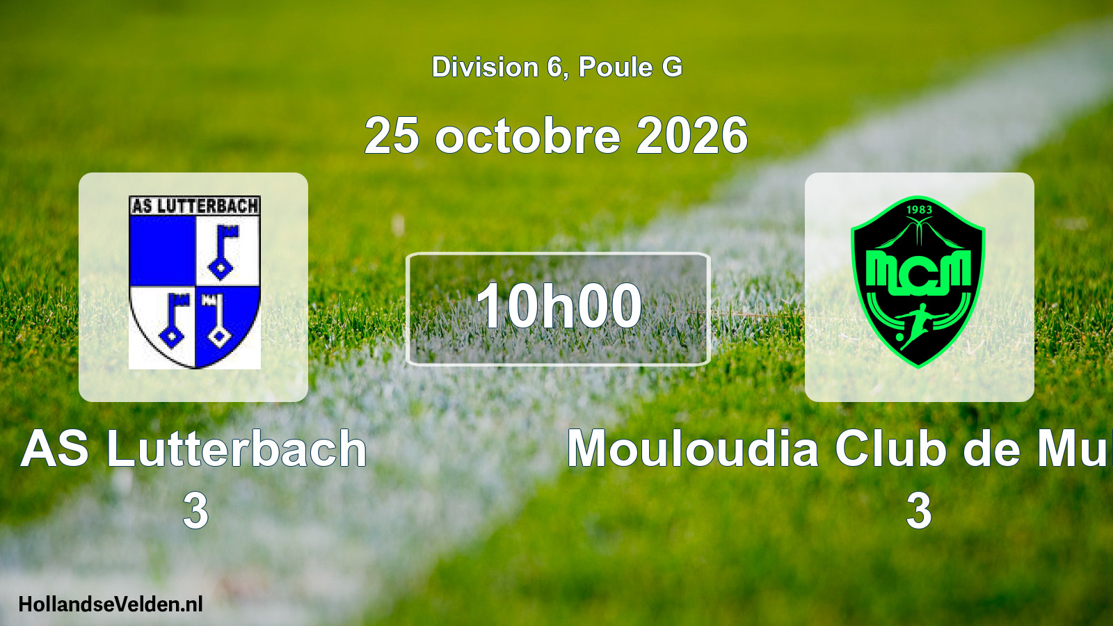 Scheduled Match: AS Lutterbach 3 - Mouloudia Club de Mulhouse 3 (25 October 2026)