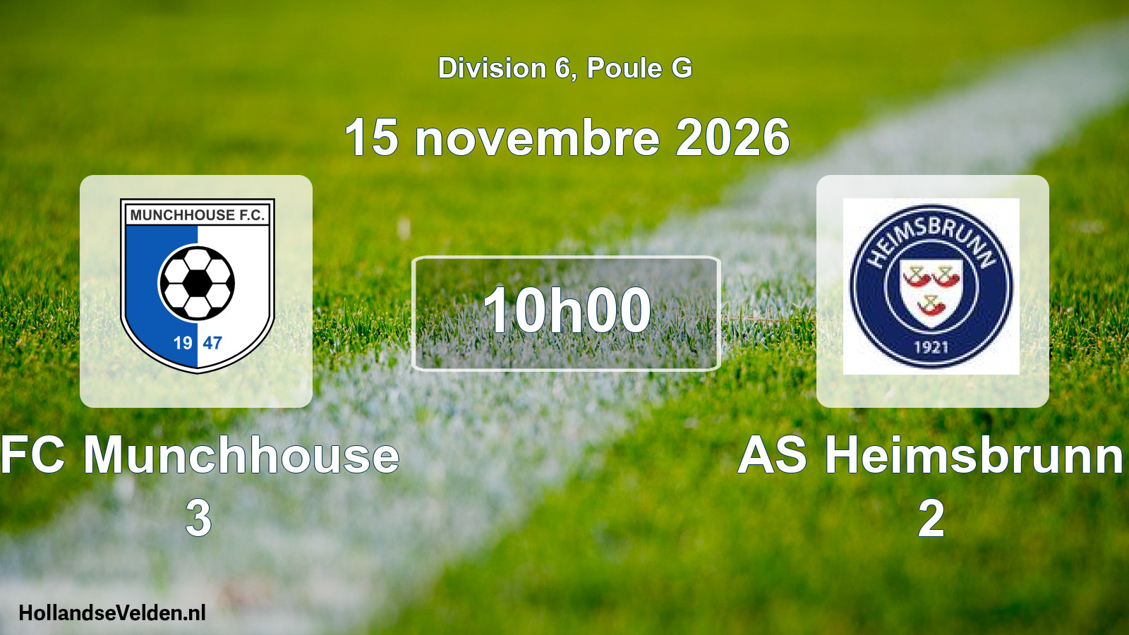 Scheduled Match: FC Munchhouse 3 - AS Heimsbrunn 2 (15 November 2026)