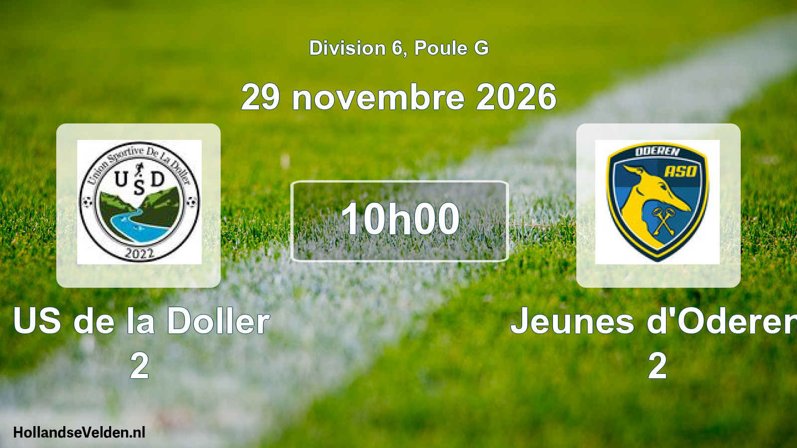 Scheduled Match: US de la Doller 2 - Jeunes d'Oderen 2 (29 November 2026)