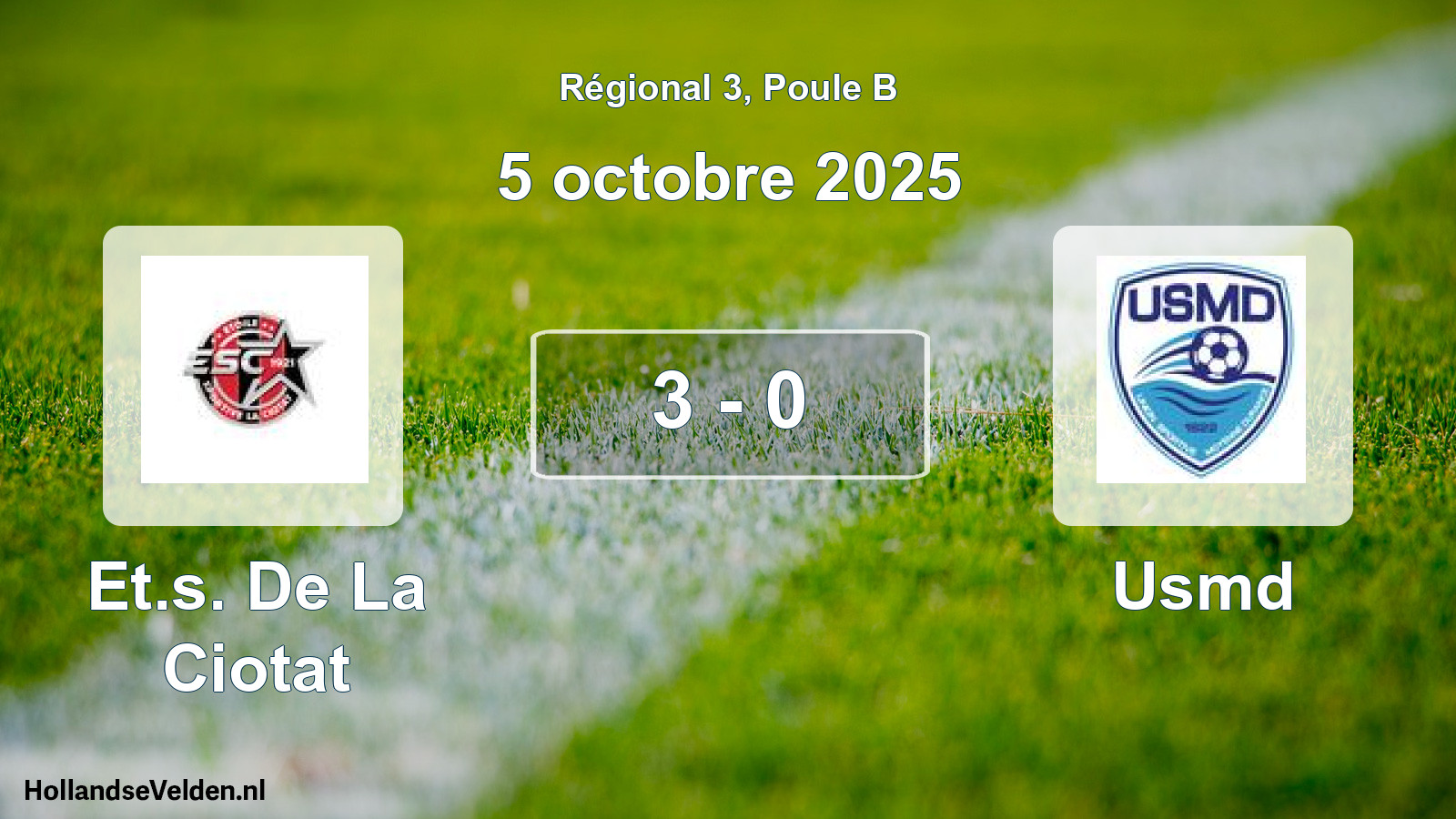 Total number of matches played: Et.s. De La Ciotat - Usmd 3 - 0 (5 October 2025)