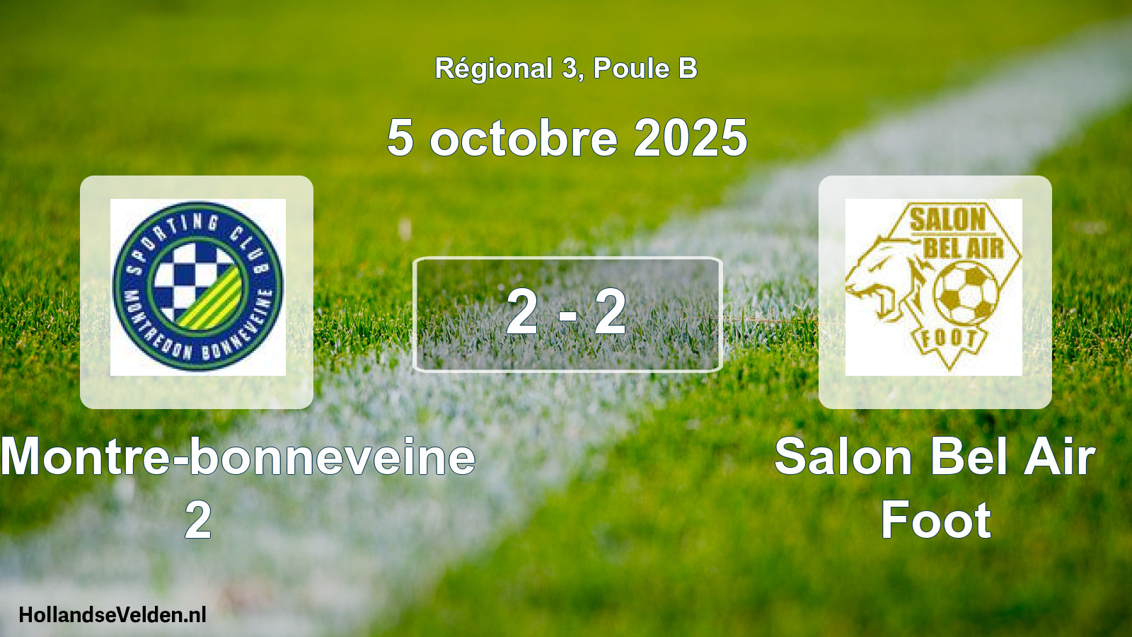 Gespeelde wedstrijd: Sc Montre-bonneveine 2 - Salon Bel Air Foot 2 - 2 (5 octobre 2025)