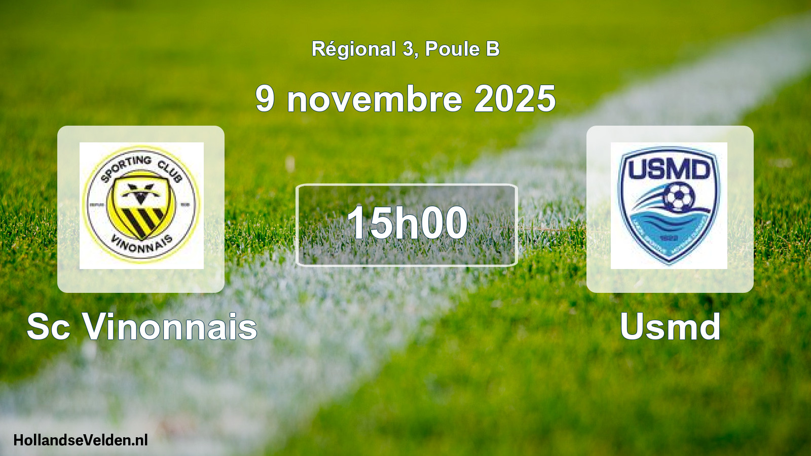 Geplande wedstrijd: Sc Vinonnais - Usmd (9 novembre 2025)