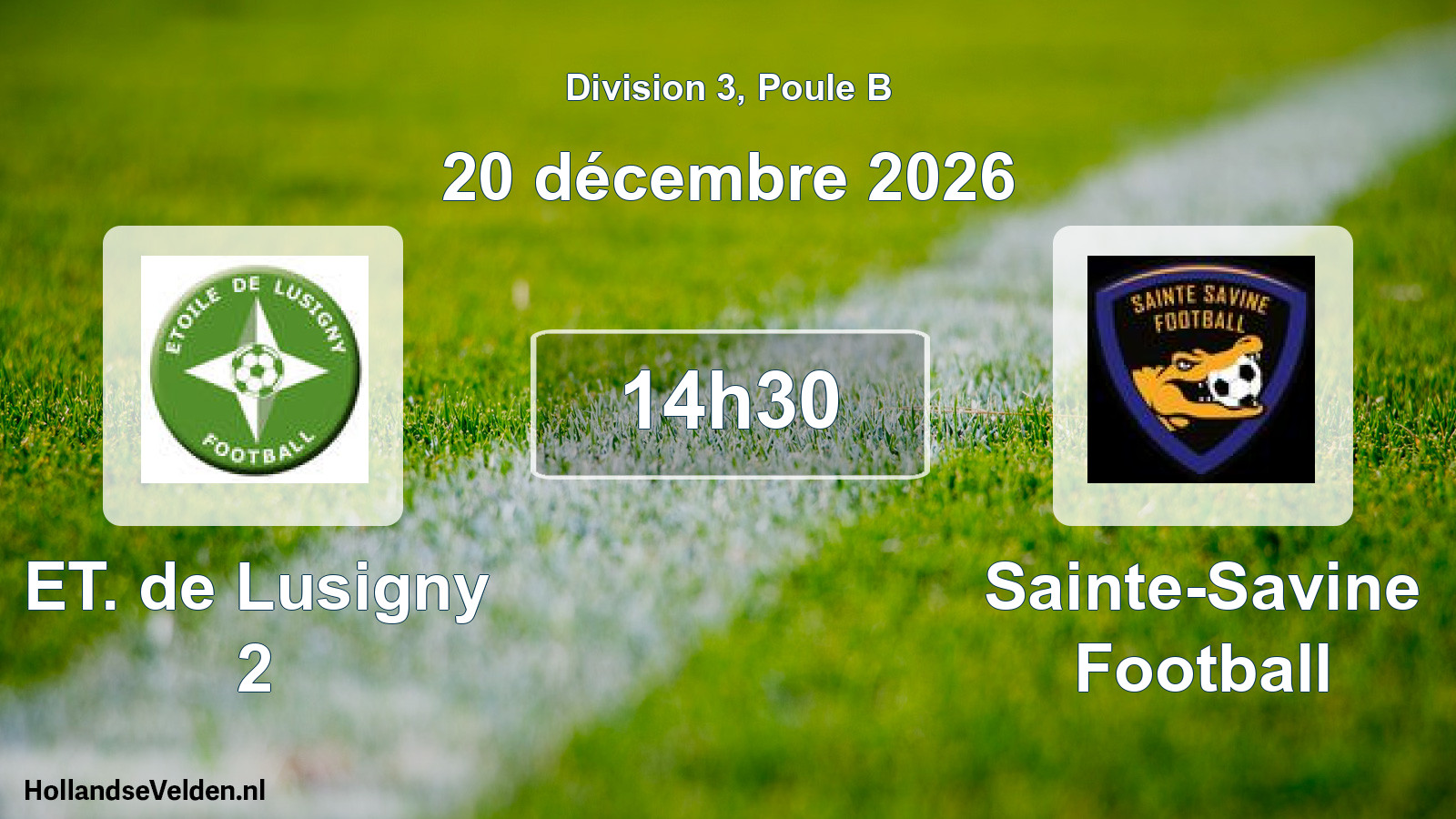 Match programmé: ET. de Lusigny 2 - Sainte-Savine Football (20 décembre 2026)