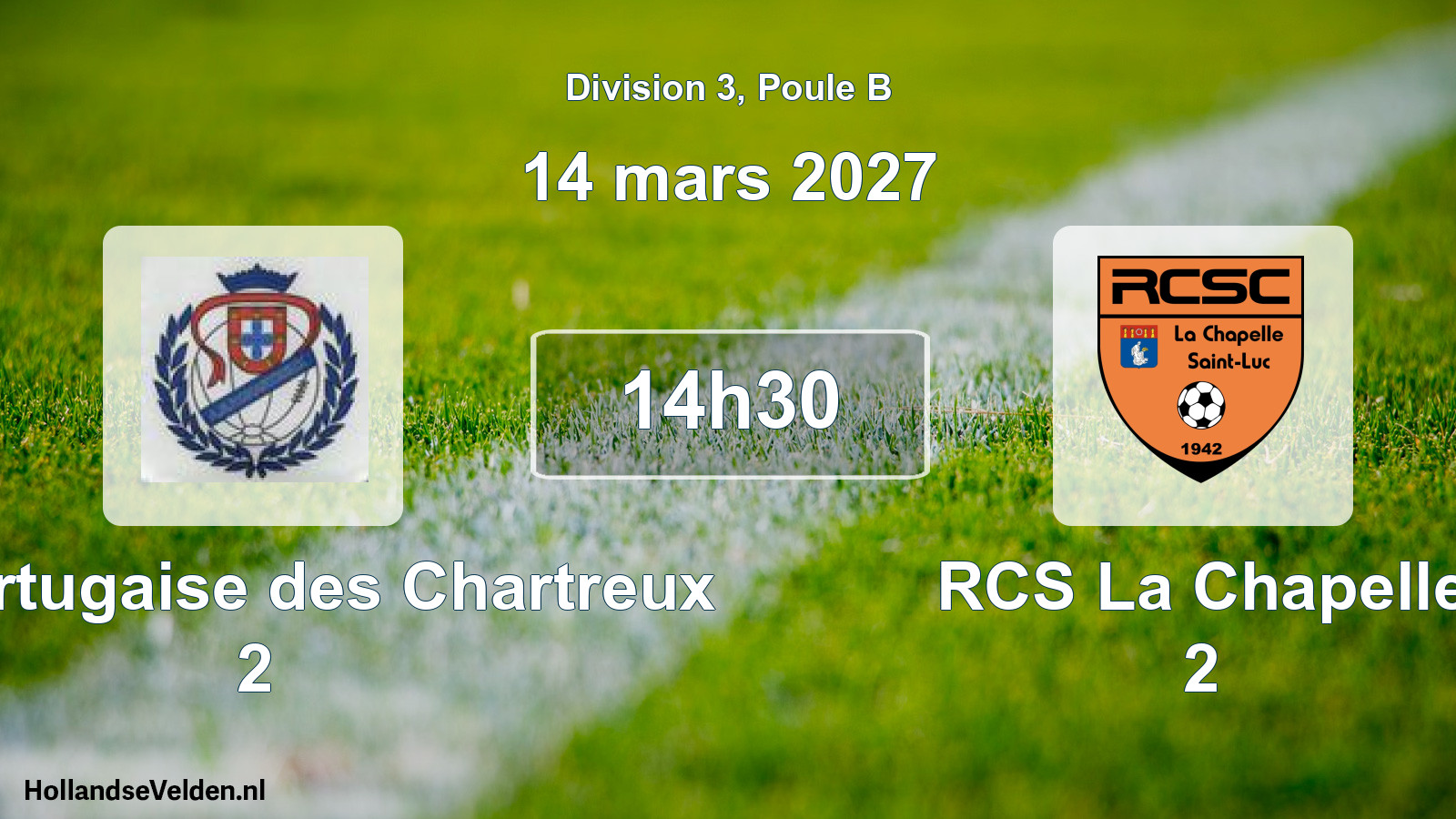 Match programmé: AS Portugaise des Chartreux 2 - RCS La Chapelle 2 (14 mars 2027)
