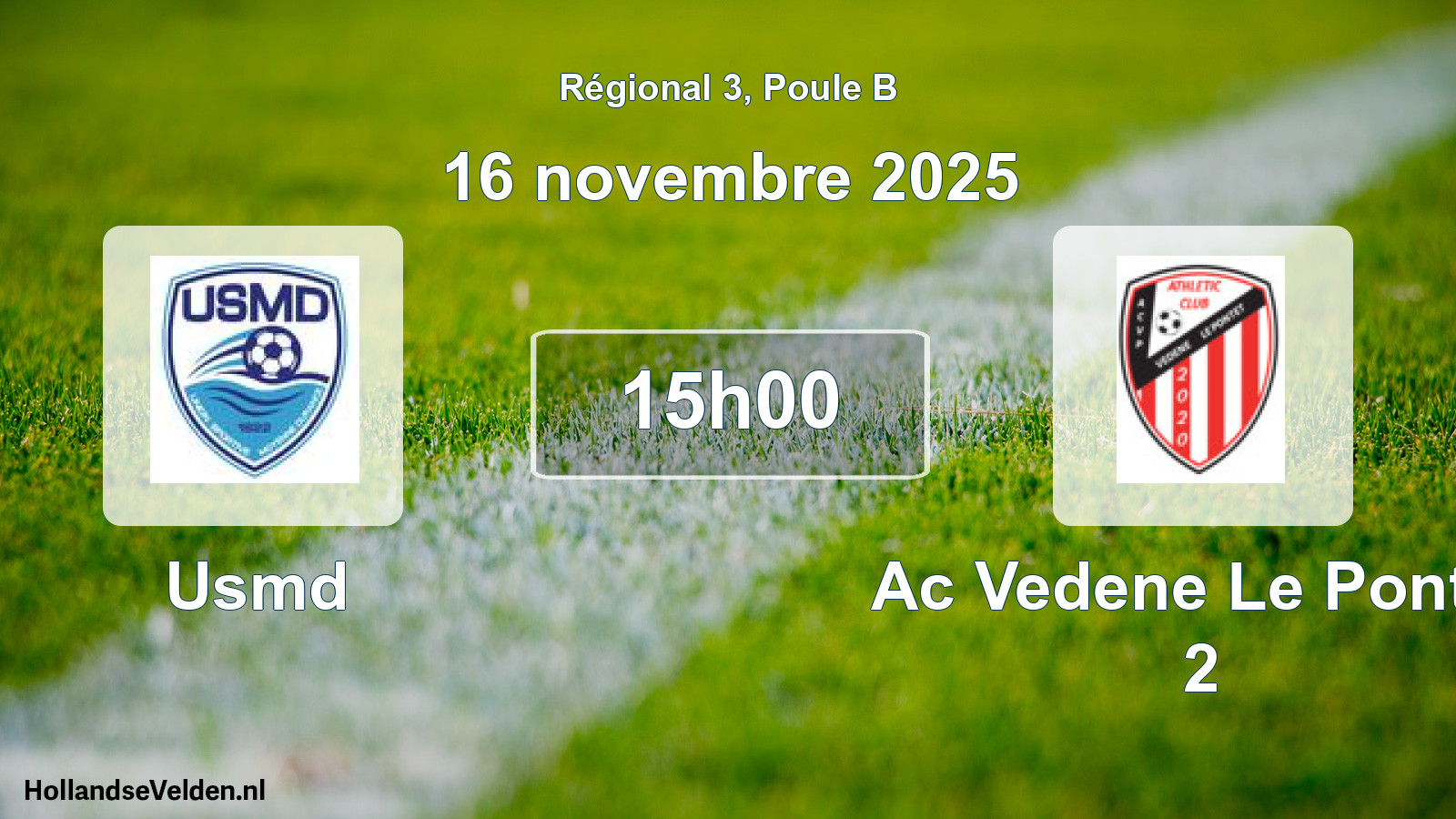 Geplande wedstrijd: Usmd - Ac Vedene Le Pontet 2 (16 november 2025)