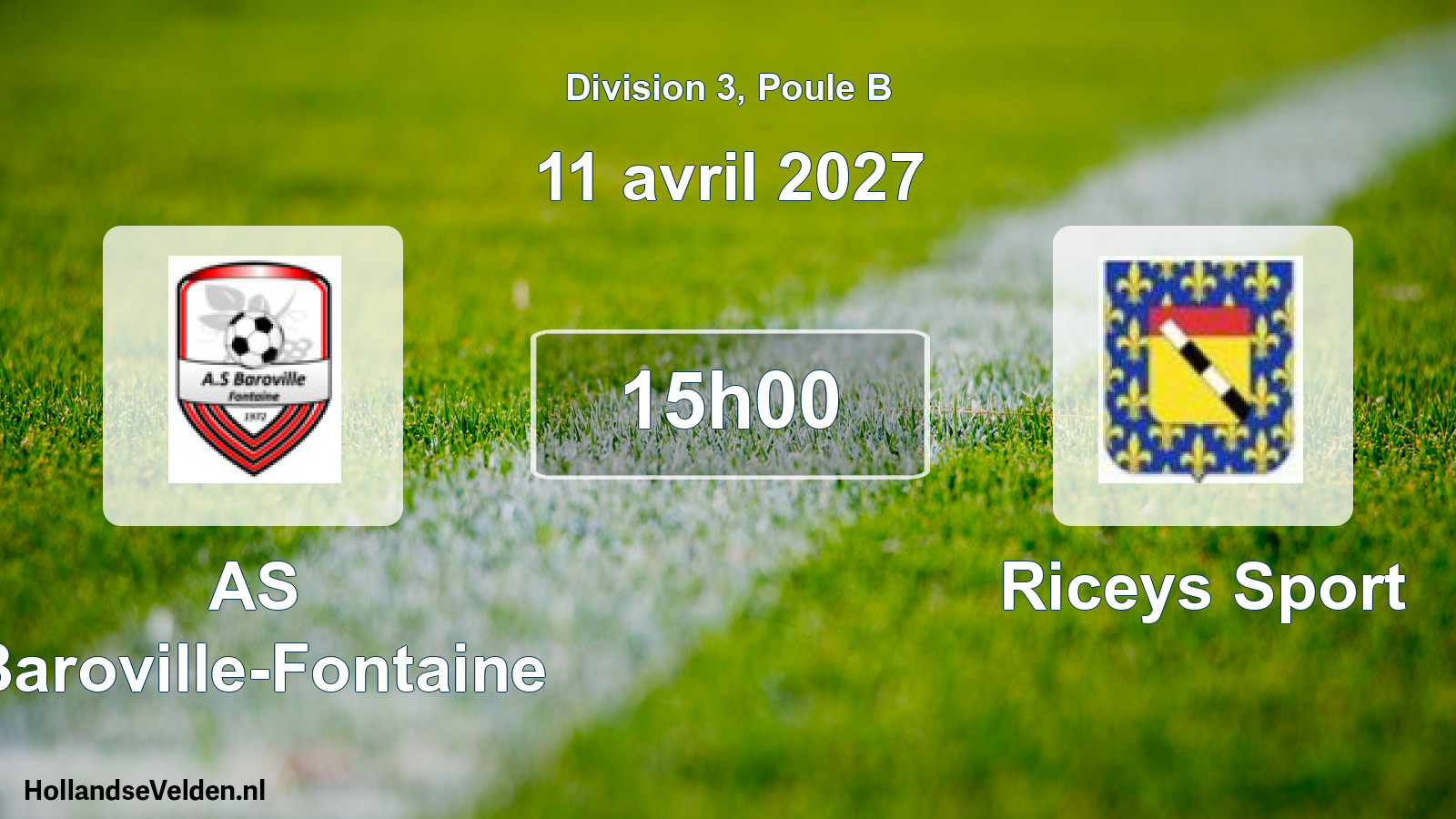 Match programmé: AS Baroville-Fontaine - Riceys Sport (11 avril 2027)