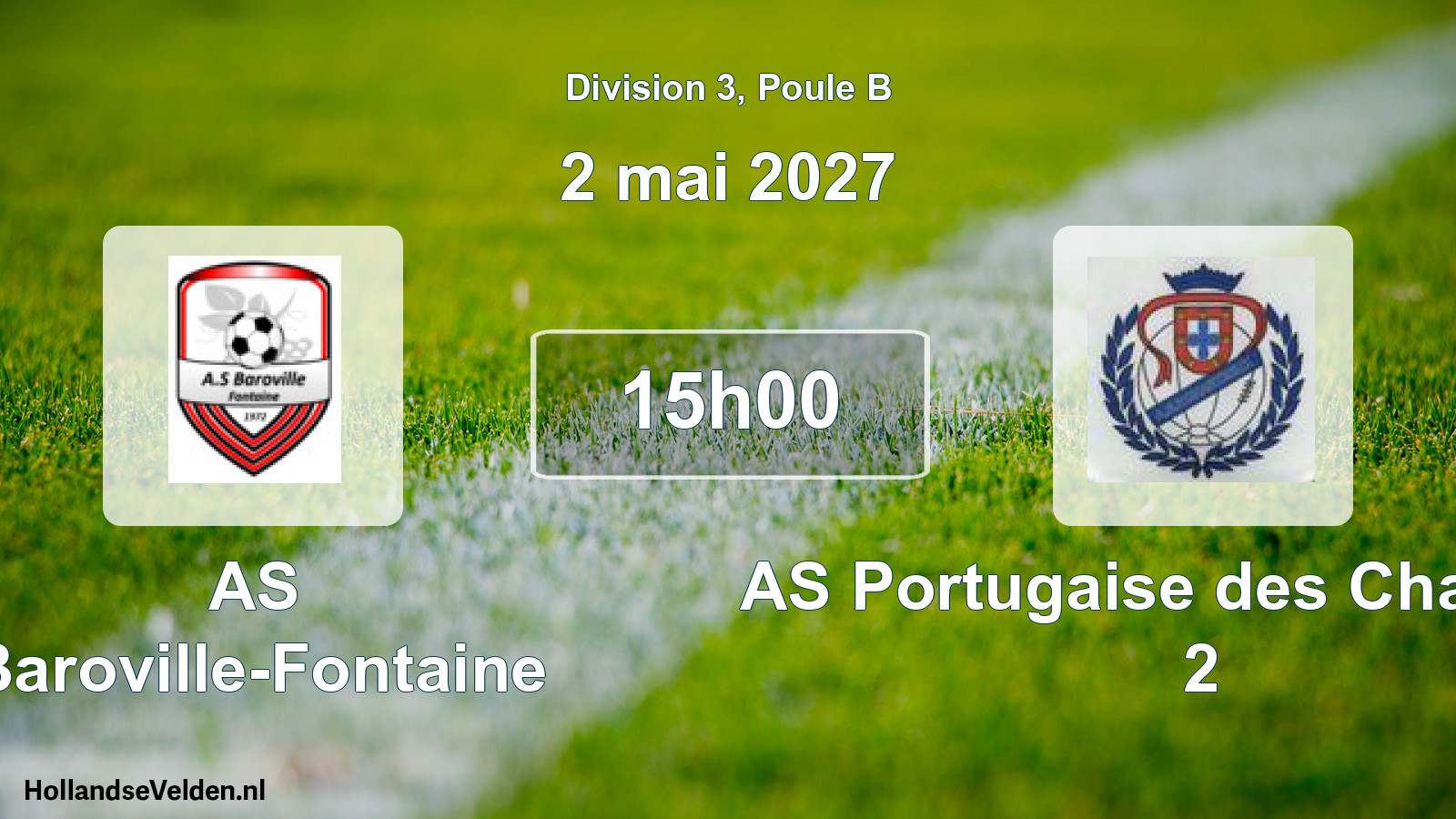 Match programmé: AS Baroville-Fontaine - AS Portugaise des Chartreux 2 (2 mai 2027)