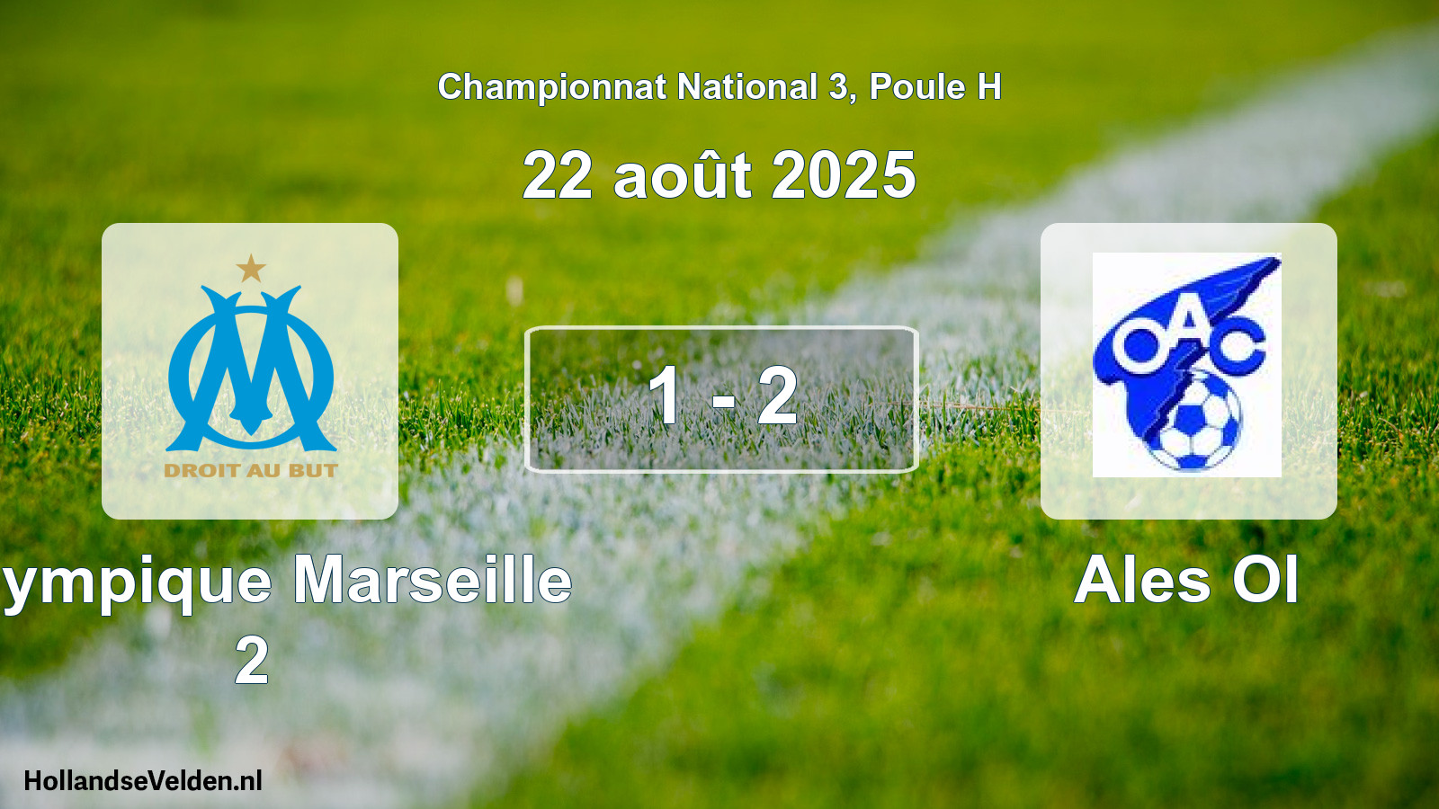 Gespeelde wedstrijd: Olympique Marseille 2 - Ales Ol 1 - 2 (22 août 2025)