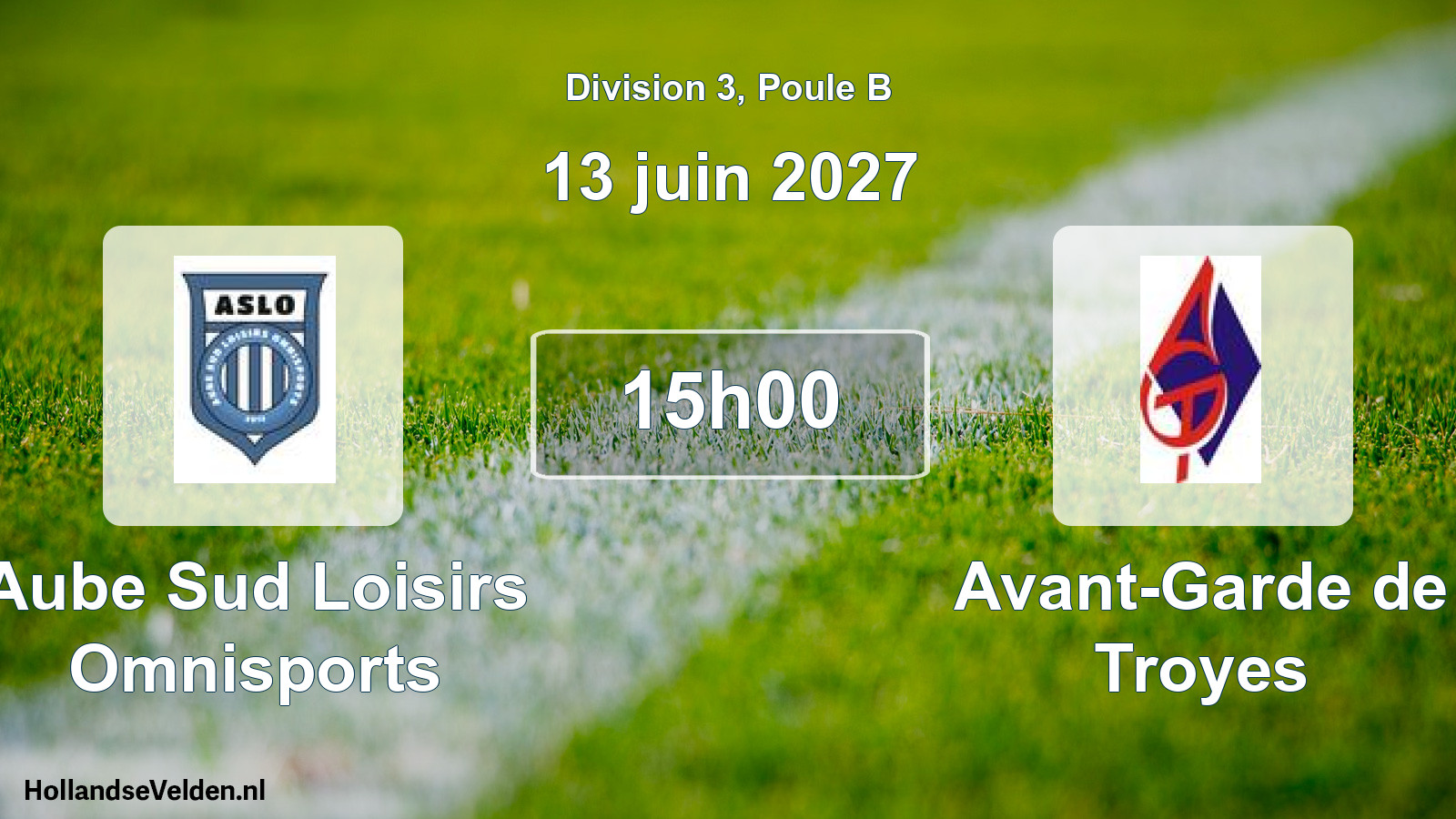 Match programmé: Aube Sud Loisirs Omnisports - Avant-Garde de Troyes (13 juin 2027)