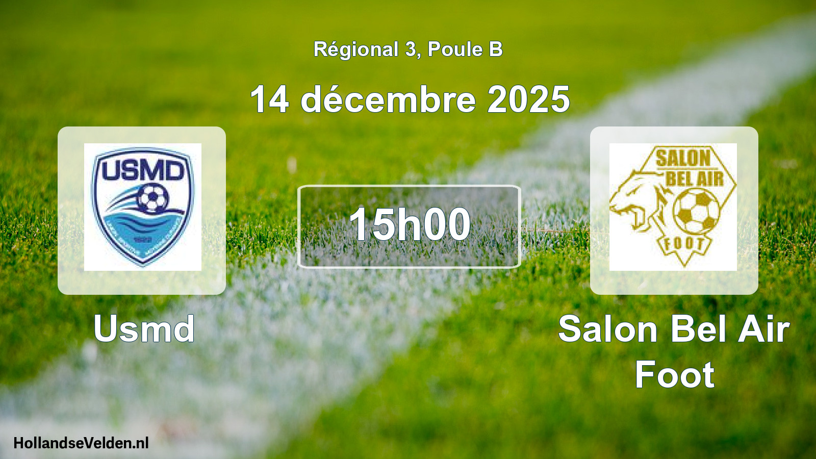 Geplande wedstrijd: Usmd - Salon Bel Air Foot (14 décembre 2025)