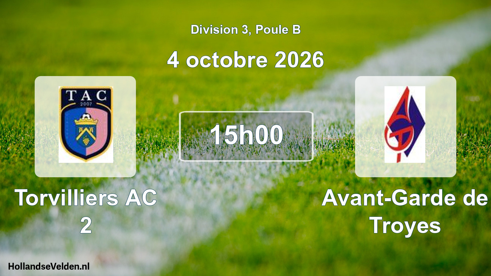 Match programmé: Torvilliers AC 2 - Avant-Garde de Troyes (4 octobre 2026)