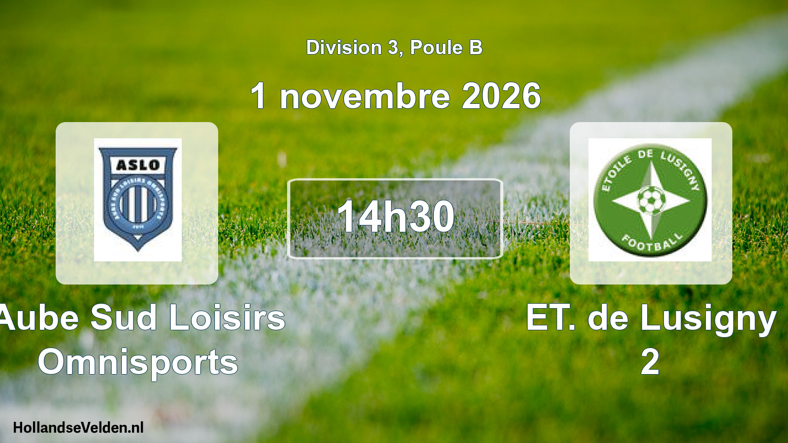 Match programmé: Aube Sud Loisirs Omnisports - ET. de Lusigny 2 (1 novembre 2026)
