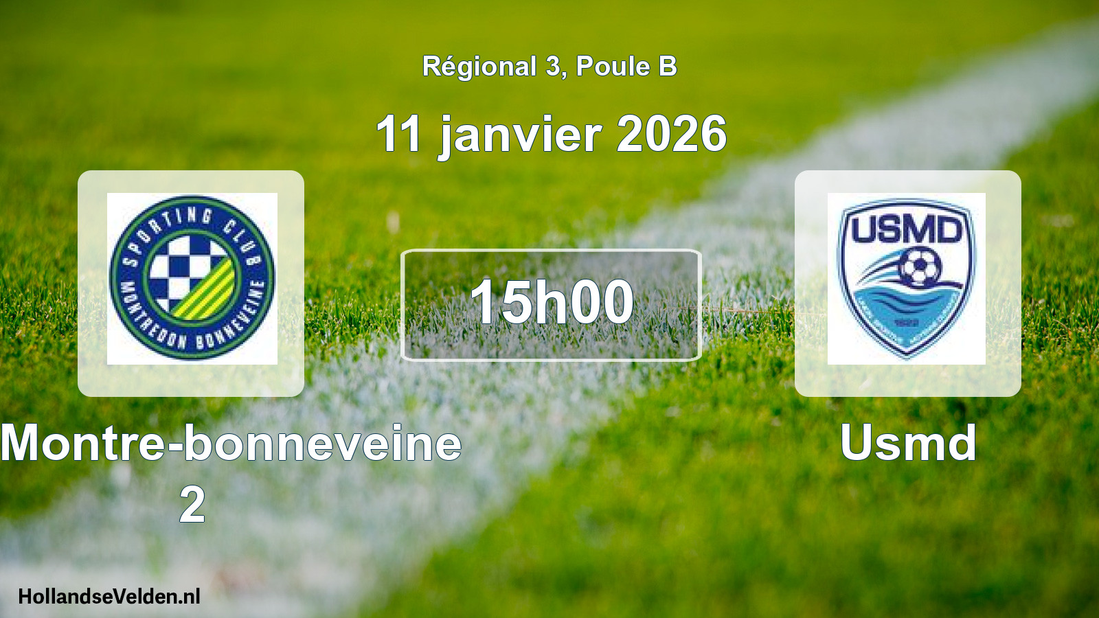 Scheduled Match: Sc Montre-bonneveine 2 - Usmd (11 January 2026)