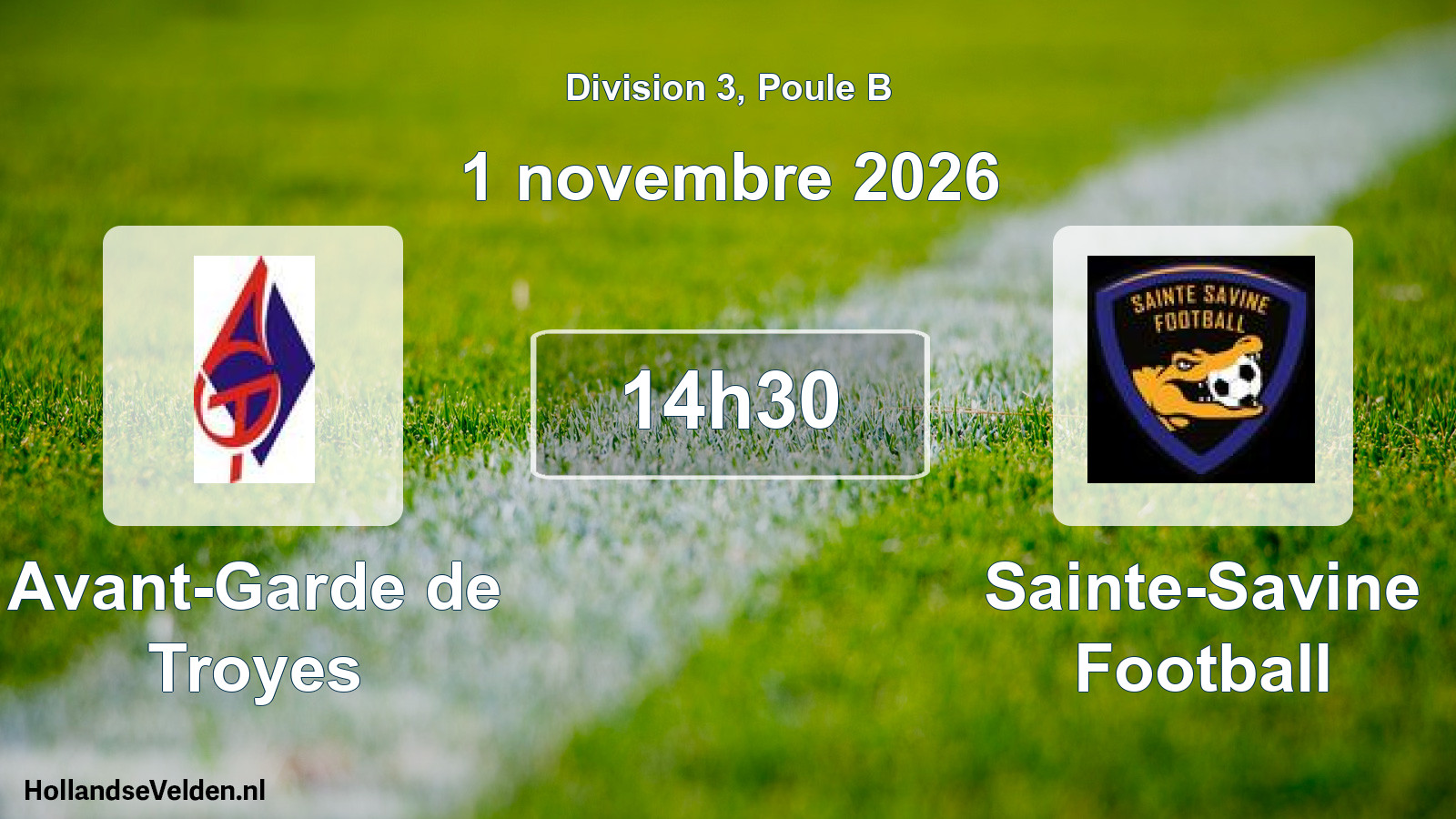 Match programmé: Avant-Garde de Troyes - Sainte-Savine Football (1 novembre 2026)