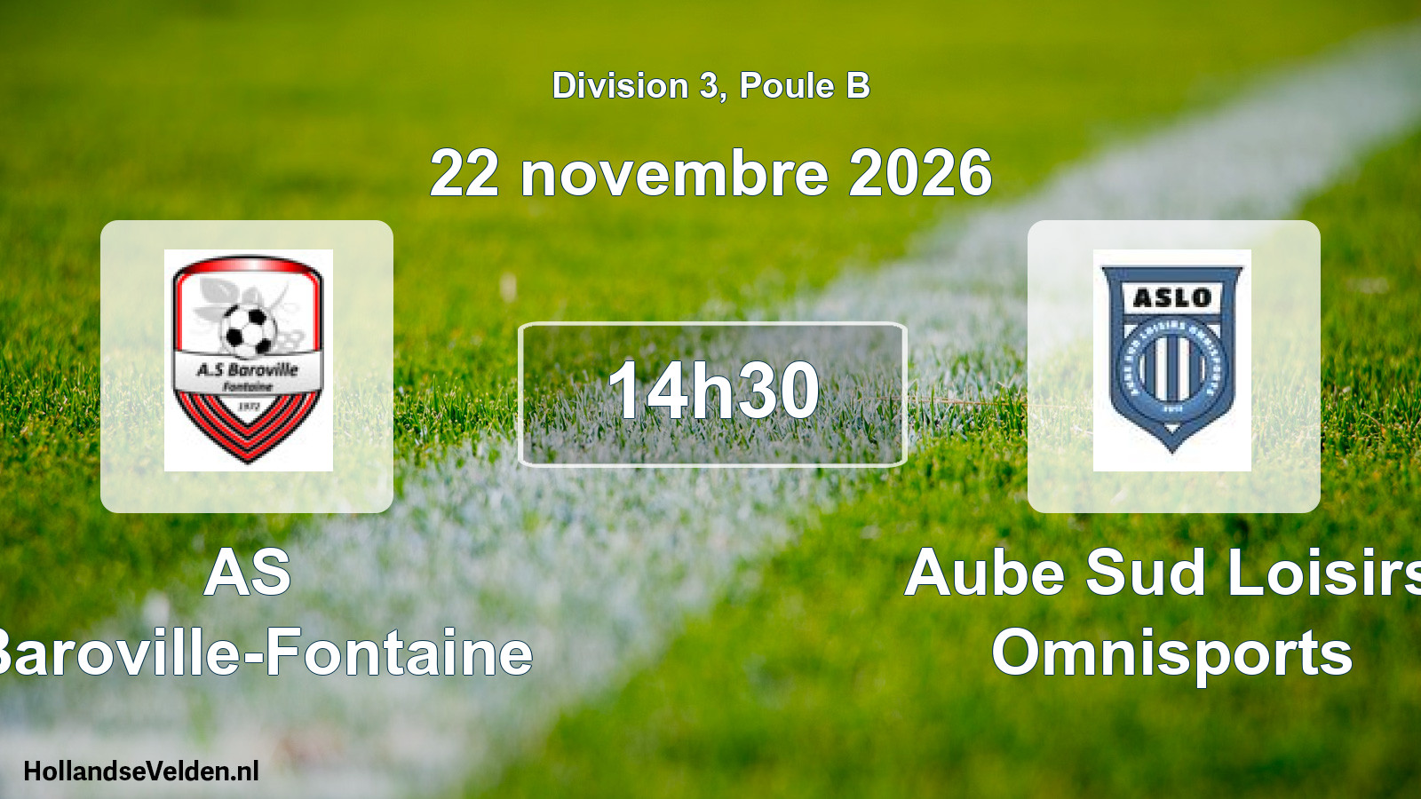 Match programmé: AS Baroville-Fontaine - Aube Sud Loisirs Omnisports (22 novembre 2026)