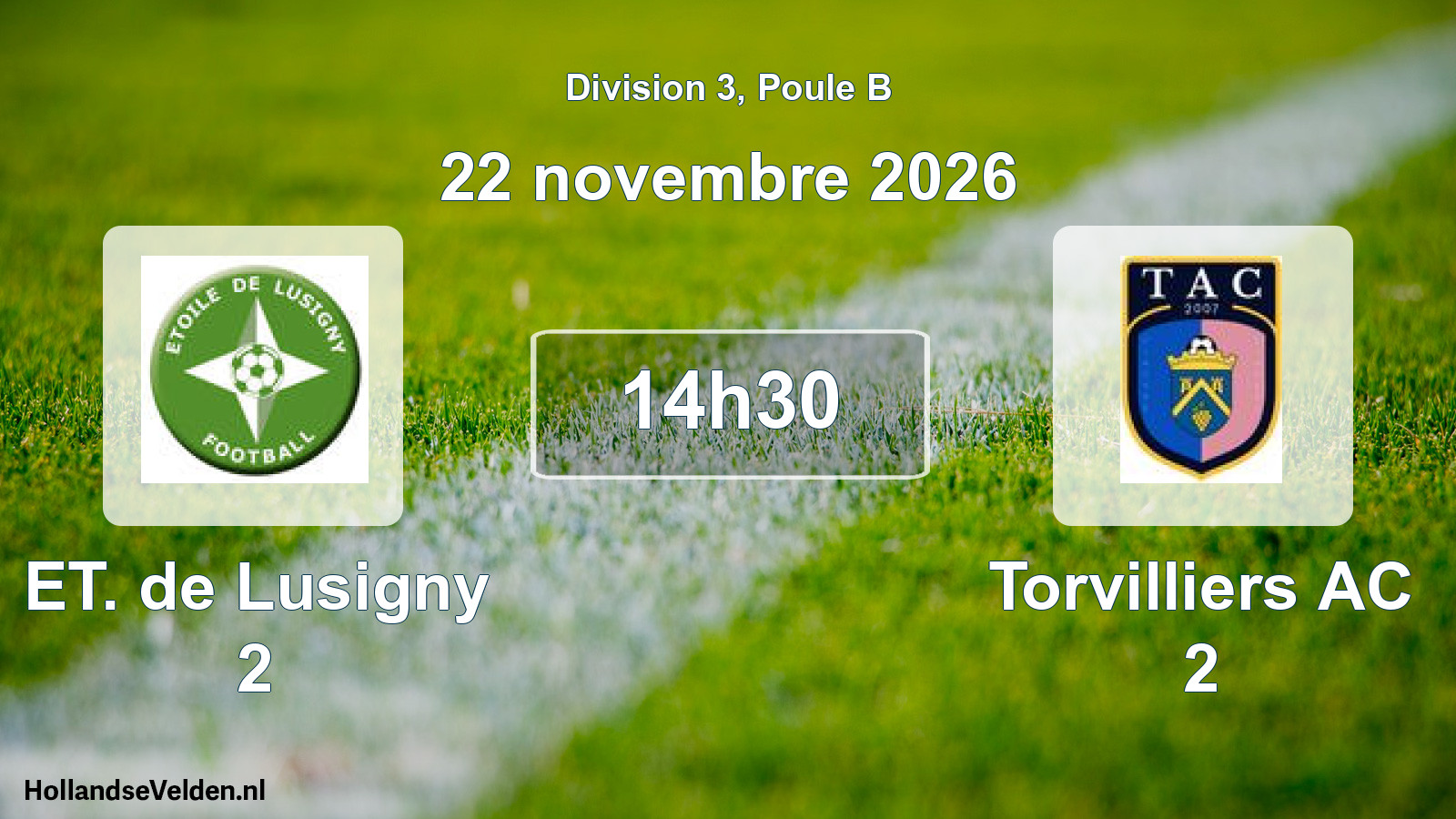 Match programmé: ET. de Lusigny 2 - Torvilliers AC 2 (22 novembre 2026)