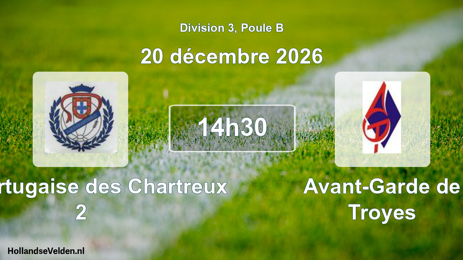 Match programmé: AS Portugaise des Chartreux 2 - Avant-Garde de Troyes (20 décembre 2026)