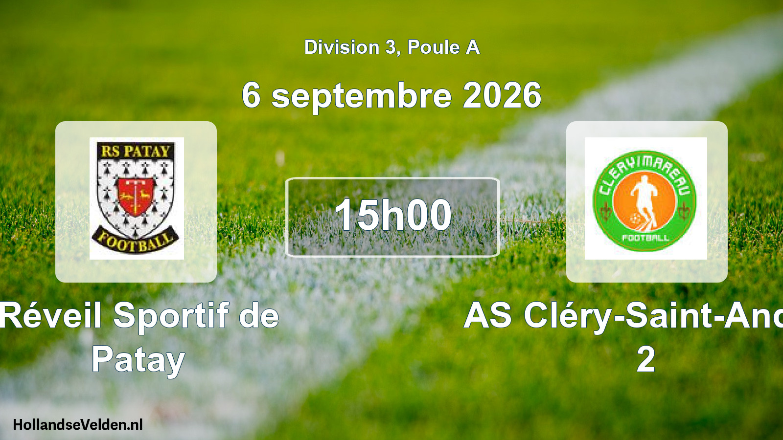 Scheduled Match: Réveil Sportif de Patay - AS Cléry-Saint-André 2 (6 September 2026)