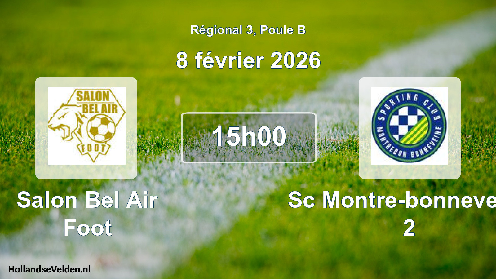 Geplande wedstrijd: Salon Bel Air Foot - Sc Montre-bonneveine 2 (8 février 2026)