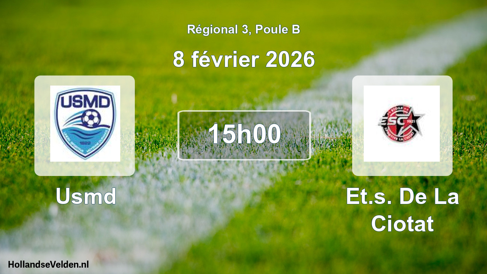 Geplande wedstrijd: Usmd - Et.s. De La Ciotat (8 février 2026)