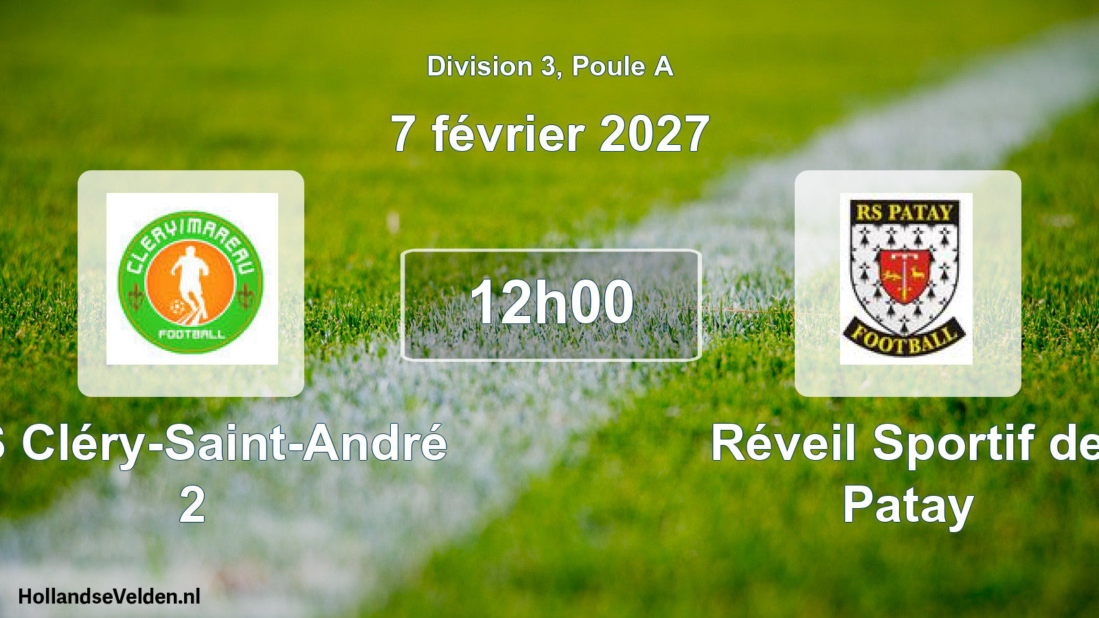 Scheduled Match: AS Cléry-Saint-André 2 - Réveil Sportif de Patay (7 February 2027)