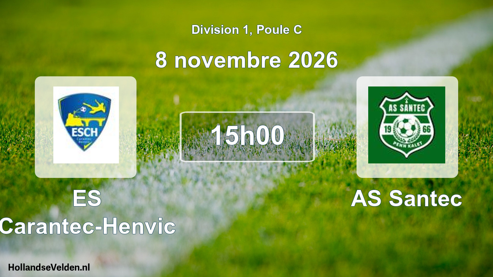 Match programmé: ES Carantec-Henvic - AS Santec (8 novembre 2026)