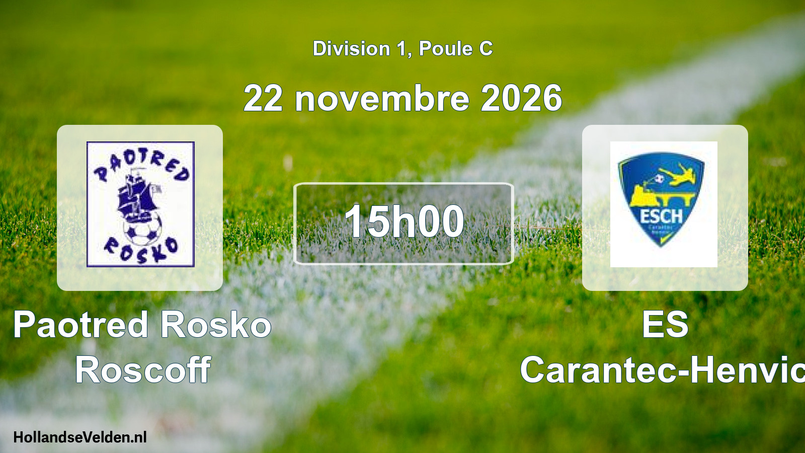 Match programmé: Paotred Rosko Roscoff - ES Carantec-Henvic (22 novembre 2026)