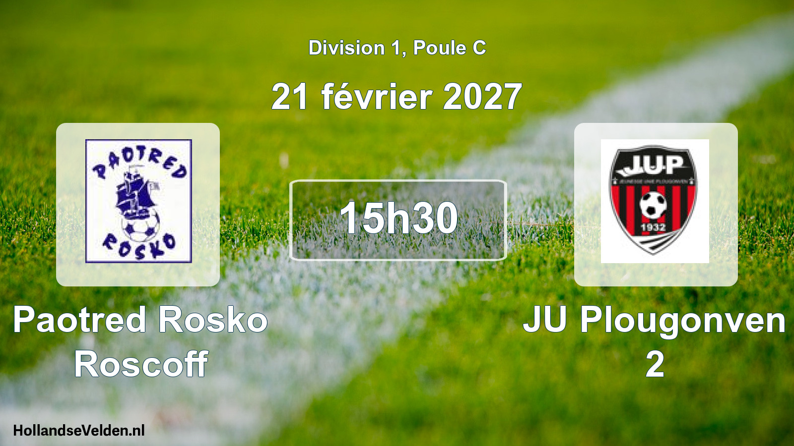 Match programmé: Paotred Rosko Roscoff - JU Plougonven 2 (21 février 2027)
