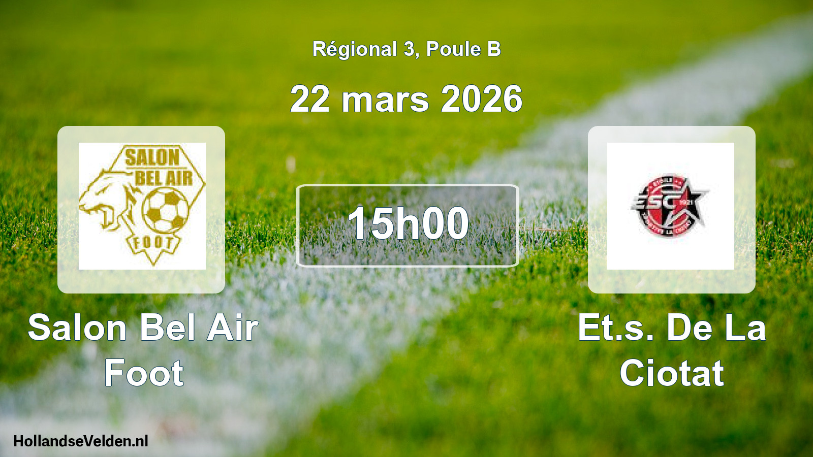 Geplande wedstrijd: Salon Bel Air Foot - Et.s. De La Ciotat (22 mars 2026)