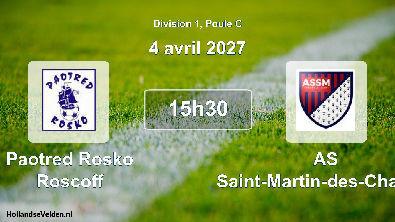 Match programmé: Paotred Rosko Roscoff - AS Saint-Martin-des-Champs (4 avril 2027)