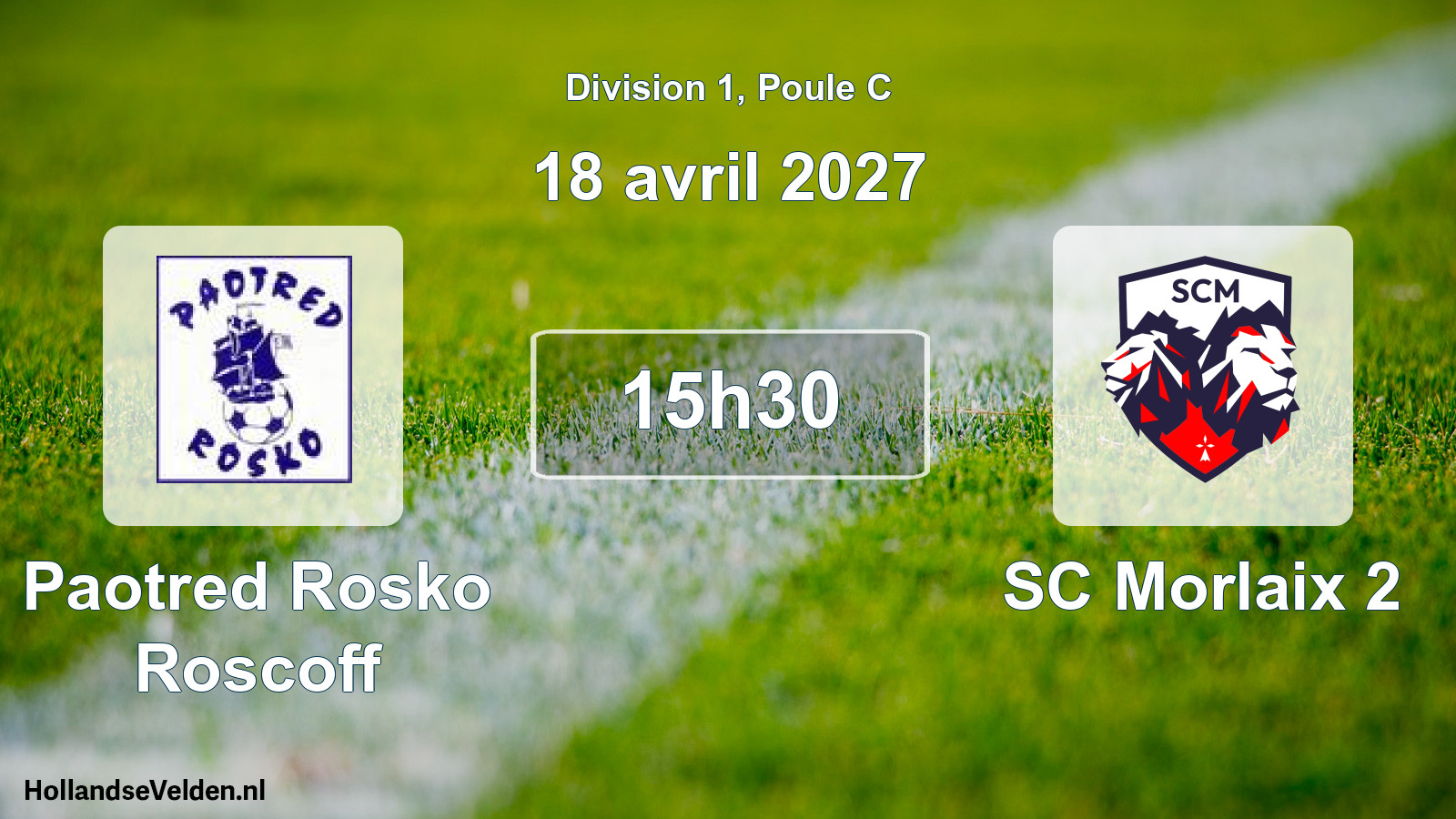 Match programmé: Paotred Rosko Roscoff - SC Morlaix 2 (18 avril 2027)