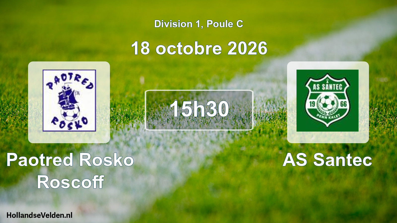 Match programmé: Paotred Rosko Roscoff - AS Santec (18 octobre 2026)