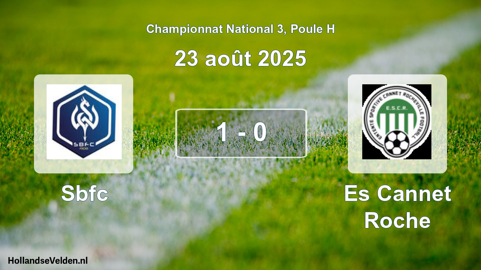 Total number of matches played: Sbfc - Es Cannet Roche 1 - 0 (23 August 2025)