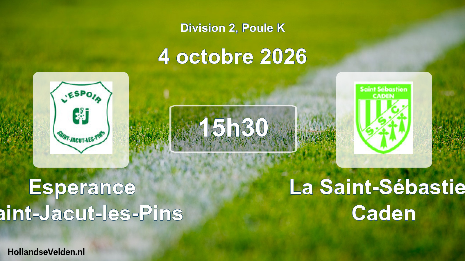 Match programmé: Esperance Saint-Jacut-les-Pins - La Saint-Sébastien Caden (4 octobre 2026)