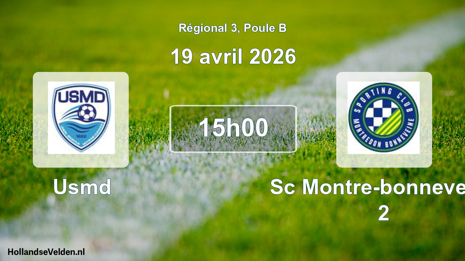 Scheduled Match: Usmd - Sc Montre-bonneveine 2 (19 April 2026)